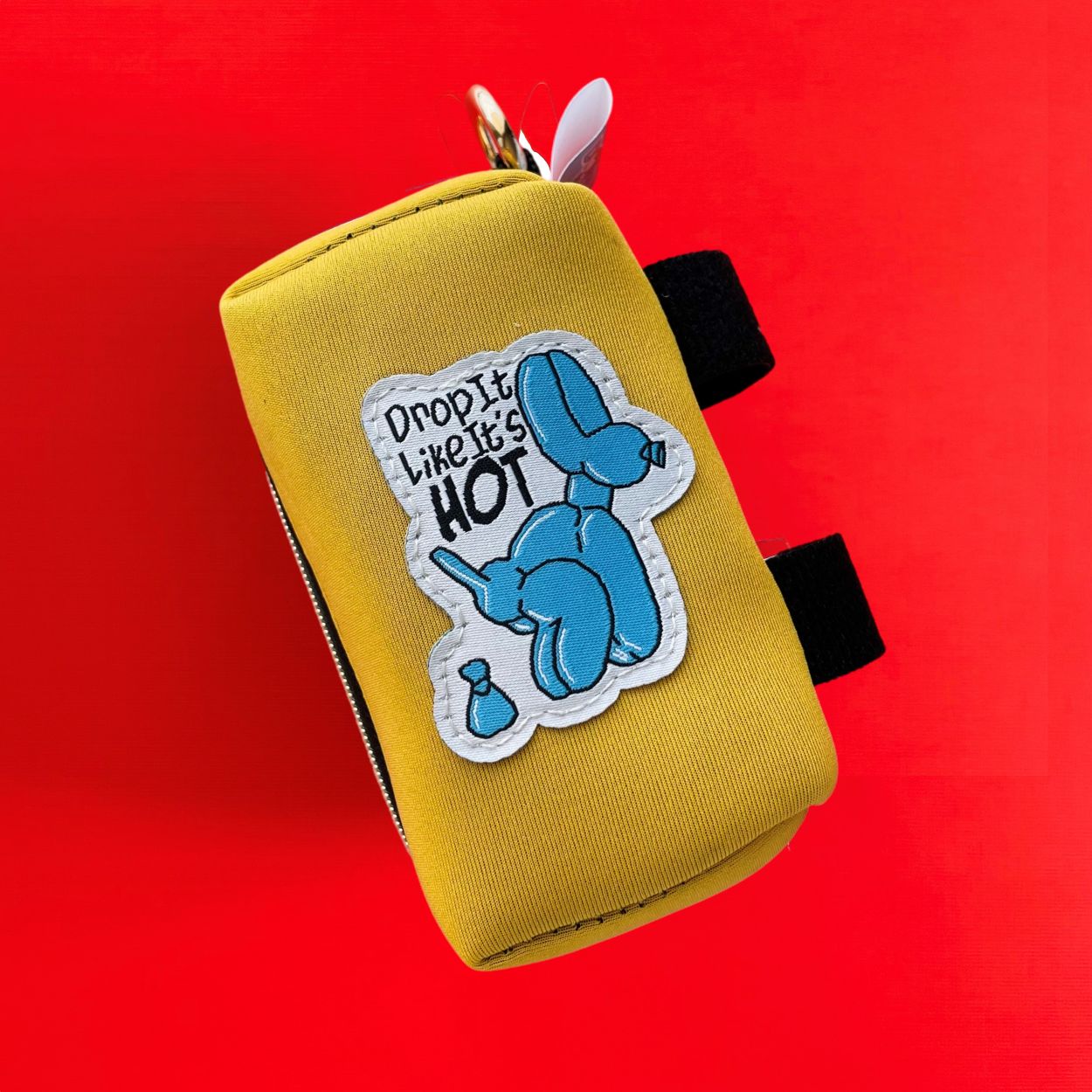 Poop Bag Dispenser - "Drop It Like It's Hot" Red Background - Doggy Style Pet Accessories